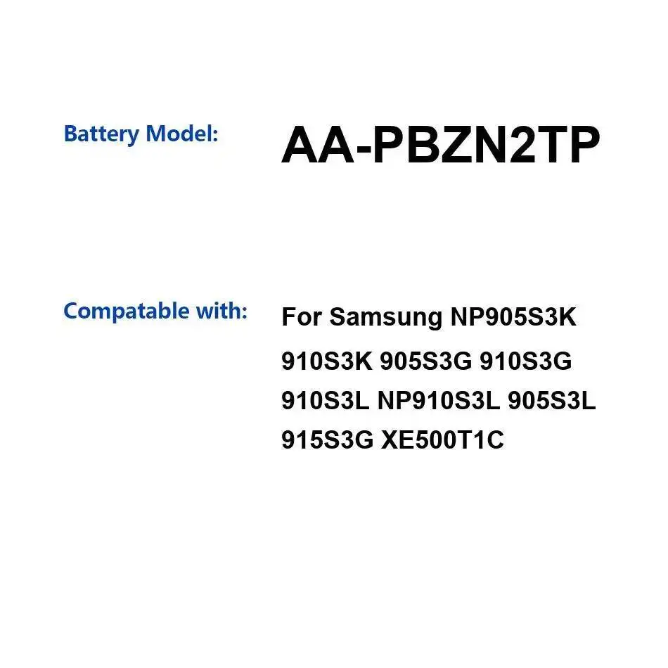 

Аккумулятор для ноутбука AA-PBZN2TP 4080 мАч для Samsung NP905S3K 910S3K 905S3G 910S3G 910S3L NP910S3L 905S3L 915S3G XE500T1C