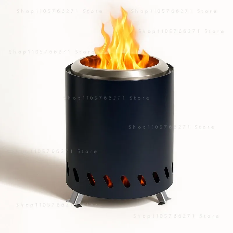 Upgraded Large Capacity Smokeless Fire Pit, Stainless Steel Outdoor Wood Stove with Spark Guard for Camping & Garden