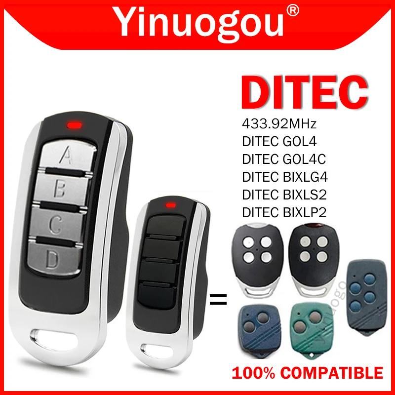 

DITEC GOL4 GOL4C BIXLG4 BIXLS2 BIXLP2 Garage Door Remote Control 433.92MHz Fixed Code Rolling Code Gate Remote Control 433MHz