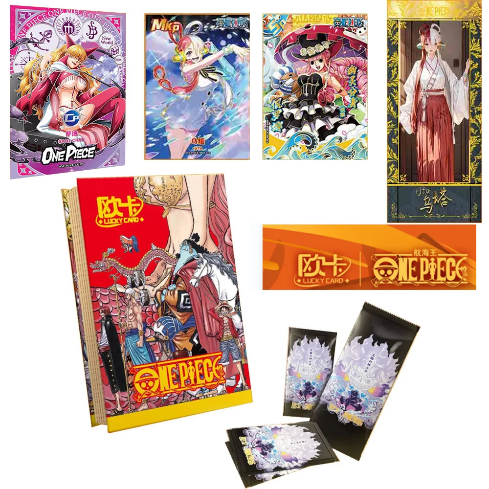 New Lucky Card One Piece Cards Anime Luffy Zoro Nami Chopper Franky Collections Card TCg Game Collectibles Battle Card Kids Toy