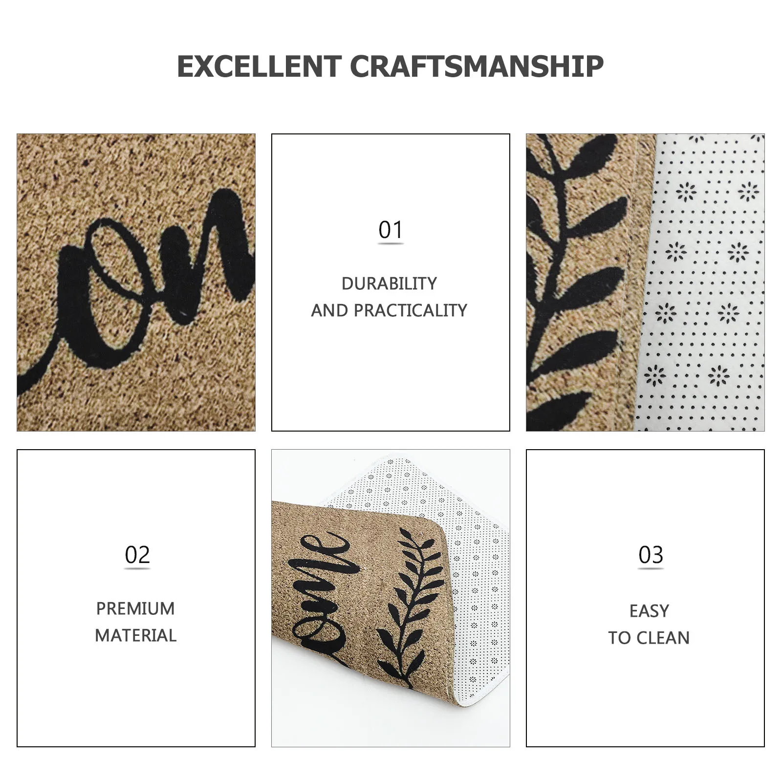 

Anti-Slip Doormat Waterproof Bath Mat Non-Slip Floor Rug For Bathroom Living Room Bedroom Front Door Decor Wear-Resistant