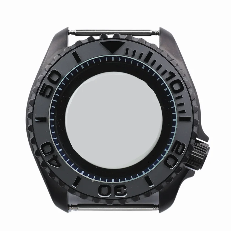 42mm Skx007 Steel Black Matte Waterproof Watch Case With Sapphire Crystal For Nh35 Nh36 NH34 Movement 28.5mm Dial skx Mods