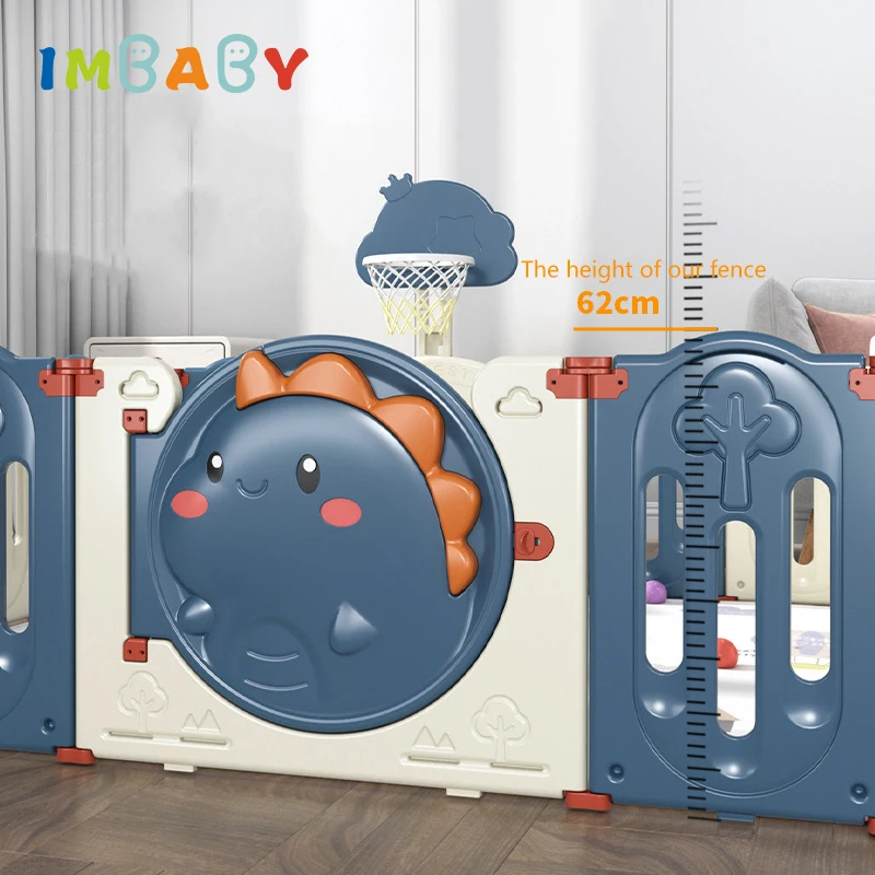 IMBABY Baby Playpen Foldable Playpen for Children with Ball Rack Baby Games Fence Shape Changeable Baby Corralitos Baby Toys