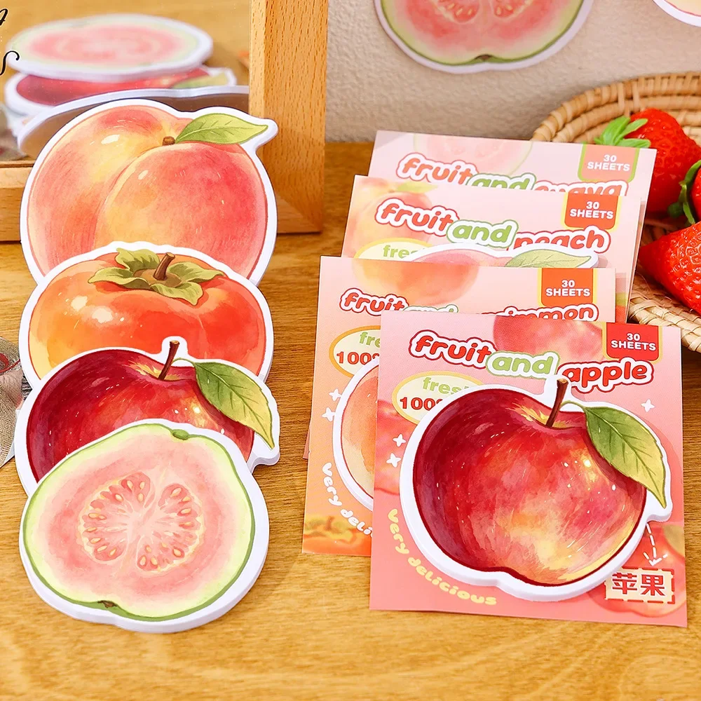Cute Fruit Shaped Sticky Notes Guava Apple Peach N Times Reusable Tear Off Notepad for Kids Student Gift