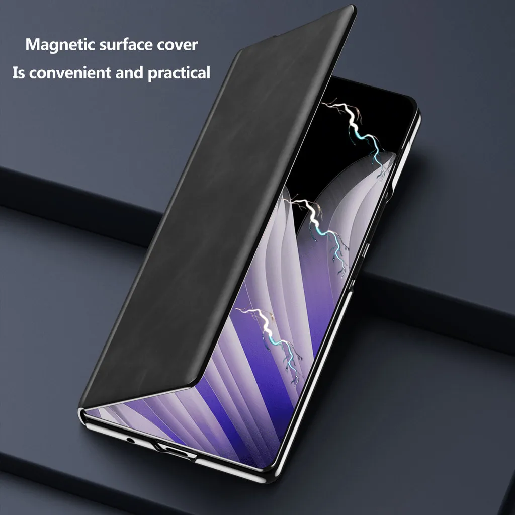 Phone Case For OPPO Find N5 FindN5 5G Luxury Nappa Leather Flip Kickstand Protector Cover With S Pen