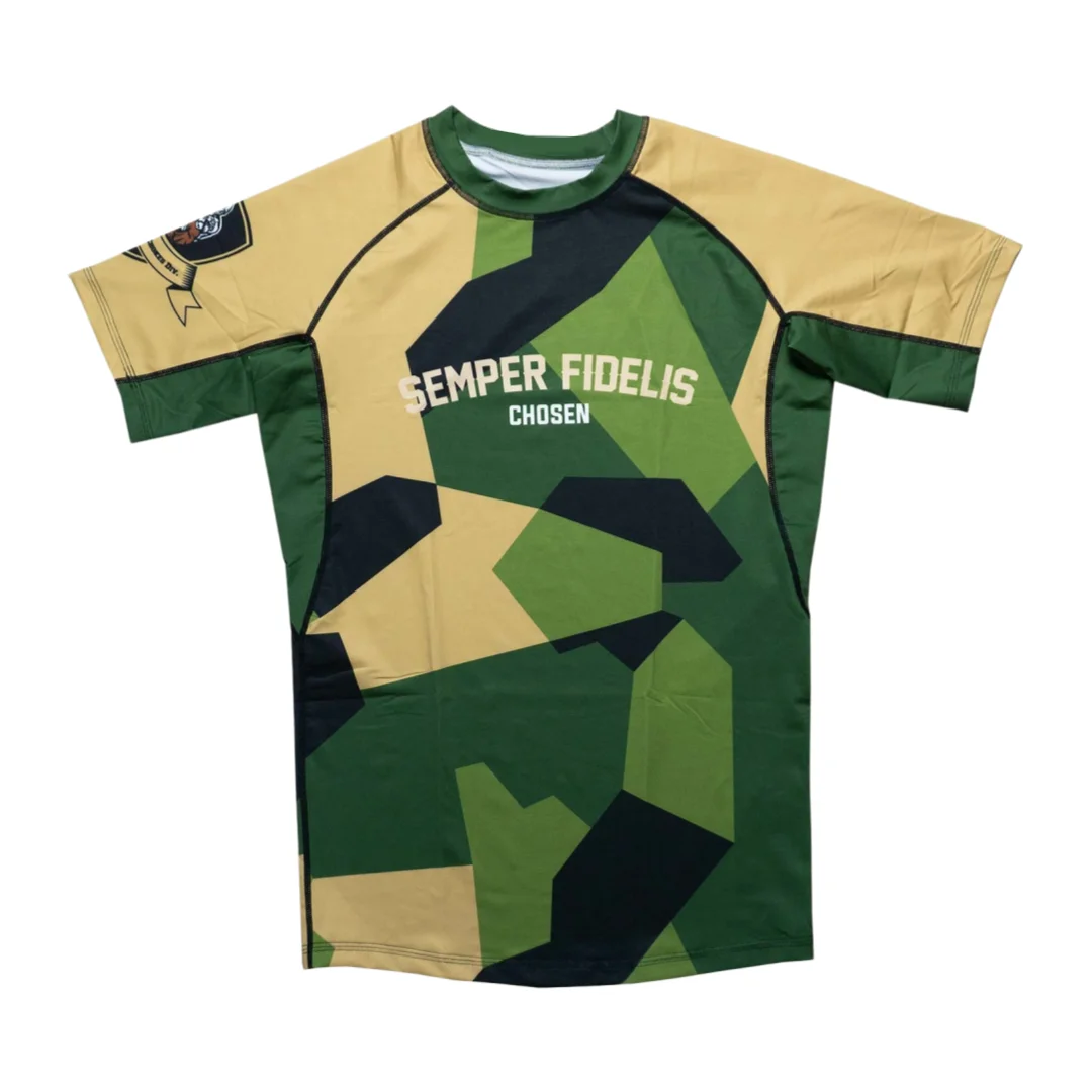 Brazilian Jiu Jitsu MMA Rash Guard Classic Marine Corps Style Adult Kids Combat Training T-Shirt Summer Breathable Quick-drying