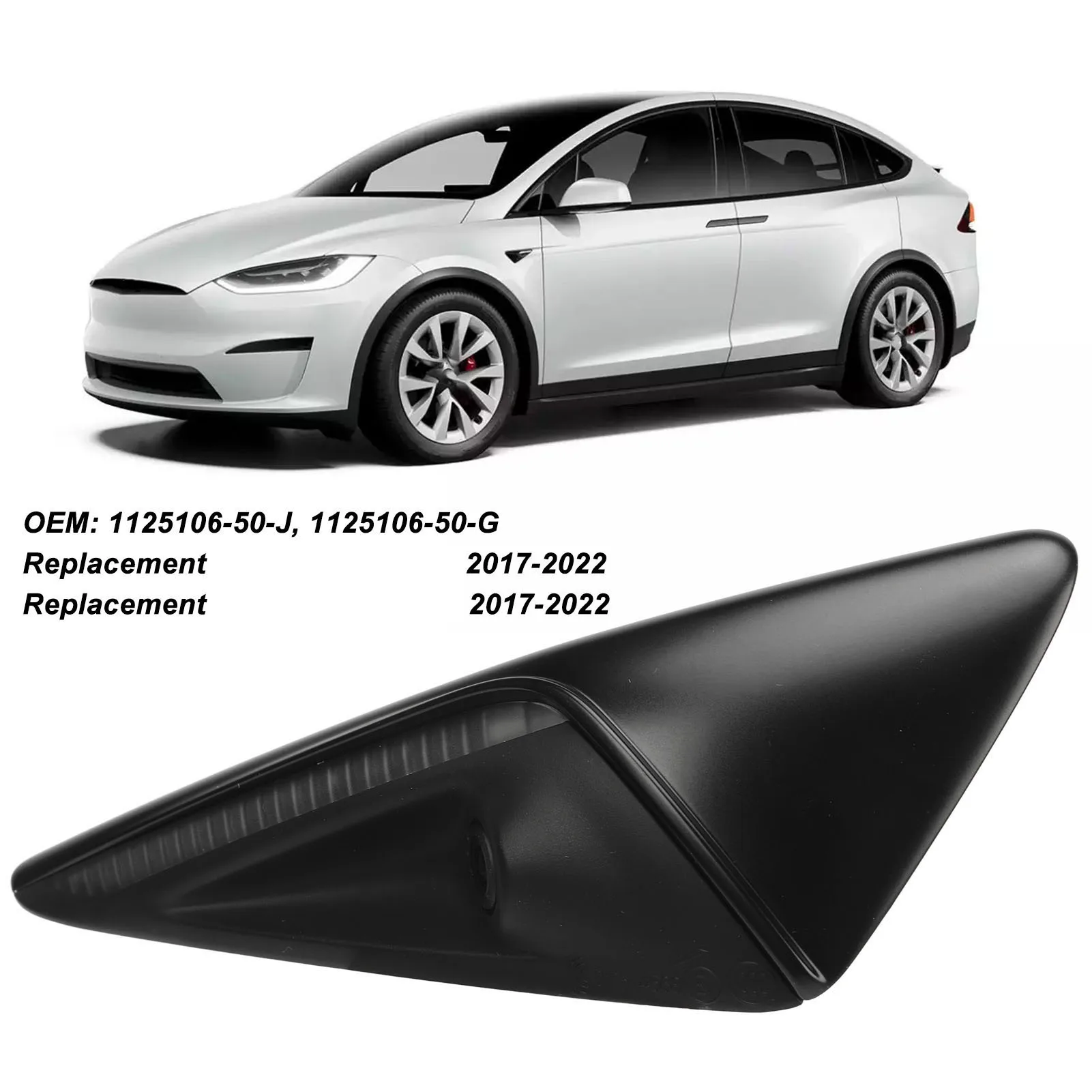 Car Front Right Side Wing Fender Camera 1125107-50-J Replacement for Tesla Model 3 Model Y 2017-2022 1125107-50-G