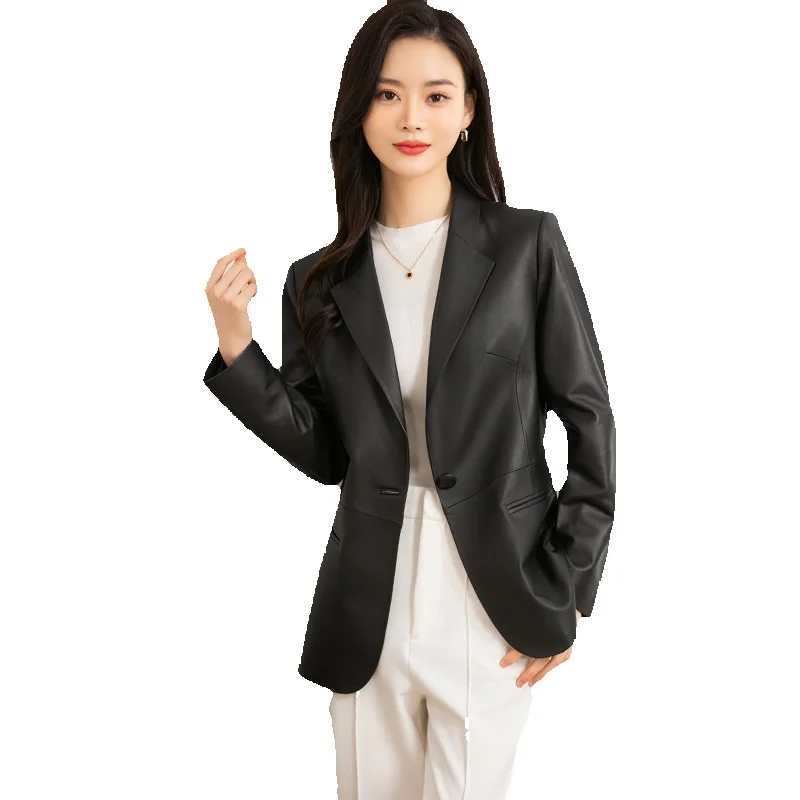 

New Sheepskin Genuine Leather Coat For Women's Light Slim Fit And Slimming Western Coat, Versatile For Commuting