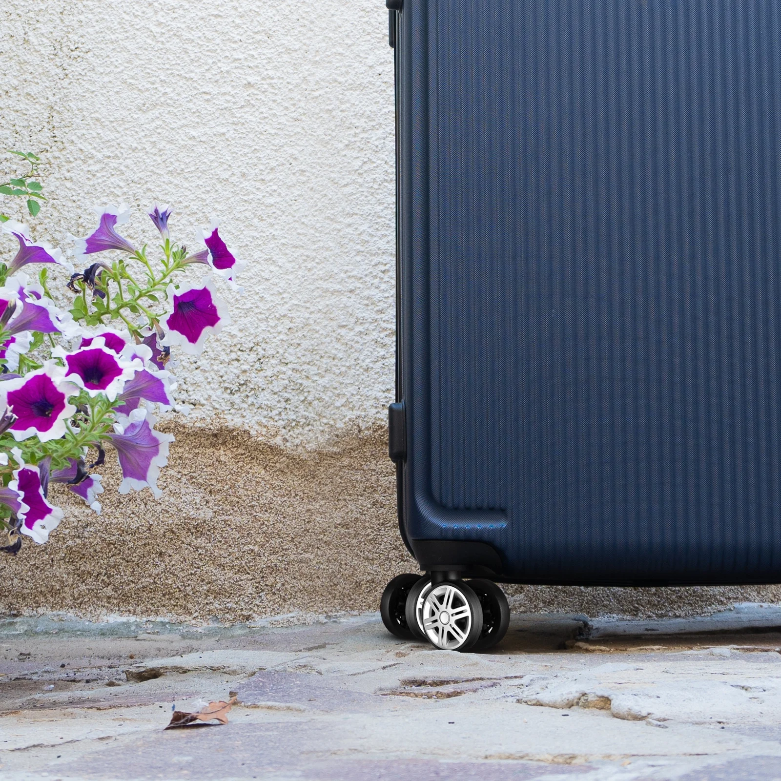 4 قطعة عجلات حقيبة بديلة عالمية صف مزدوج مادة ABS عربة الأمتعة توجيه سلس هادئ