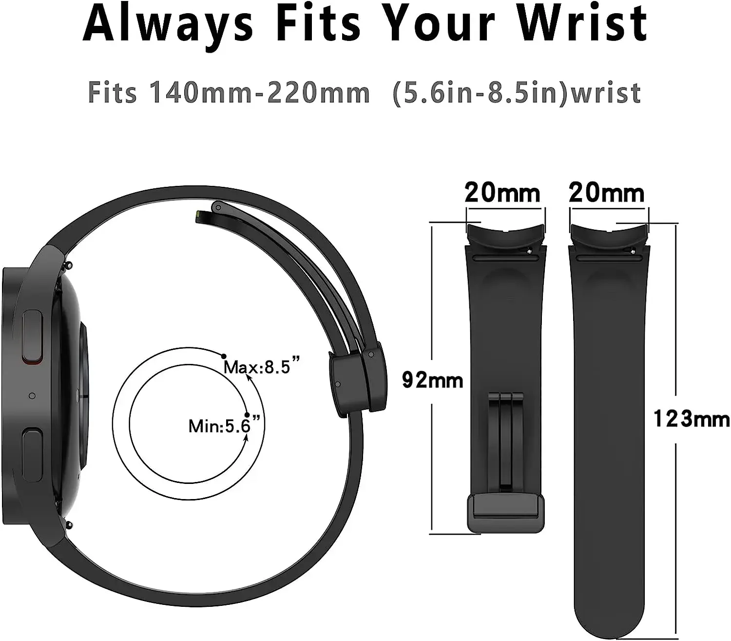 Original Silicone Strap for Samsung Watch 6 40MM 44MM Sport Rubber Band Magnetic Buckle for Galaxy Watch 6 Classic 43MM 47MM New