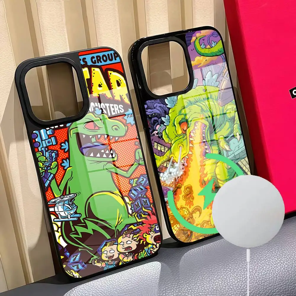 

Reptar King Of The Monsters Phone Case for Iphone 17 16 15 14 12 11 13 Pro Max Mini Puls Magnetic glass Cover