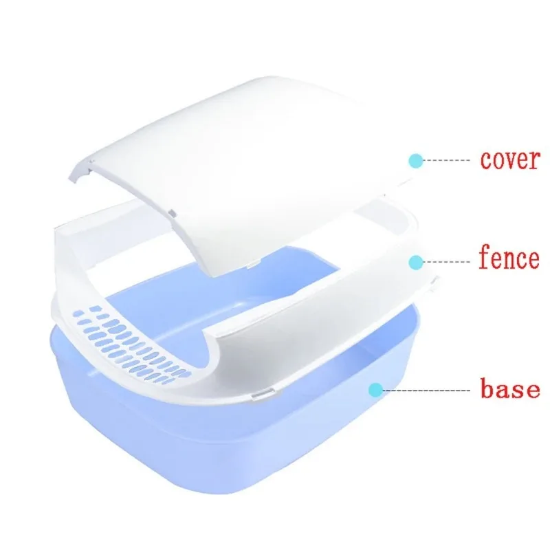 Imagem -03 - Totalmente Fechado Sandbox Plástico para Pet Kitten Anti Splash wc Bedpans Interiores Cat Suprimentos Bandeja de wc Desodorizador