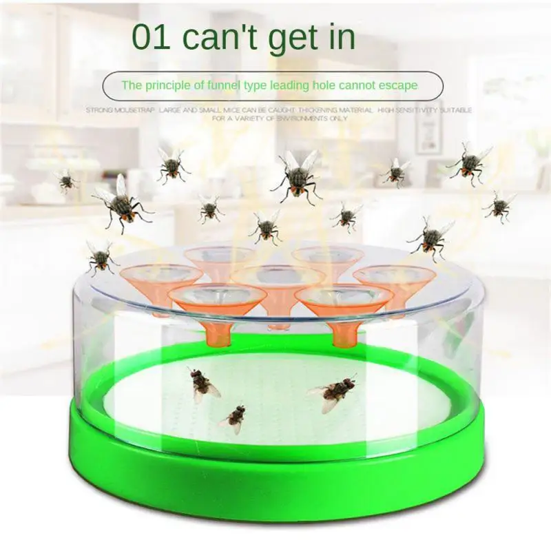 Household Electric Flies Catching Housefly Mute Single Containing Bait Fly Trap Automatic Flycatcher Fall-proof Pest Trap Device