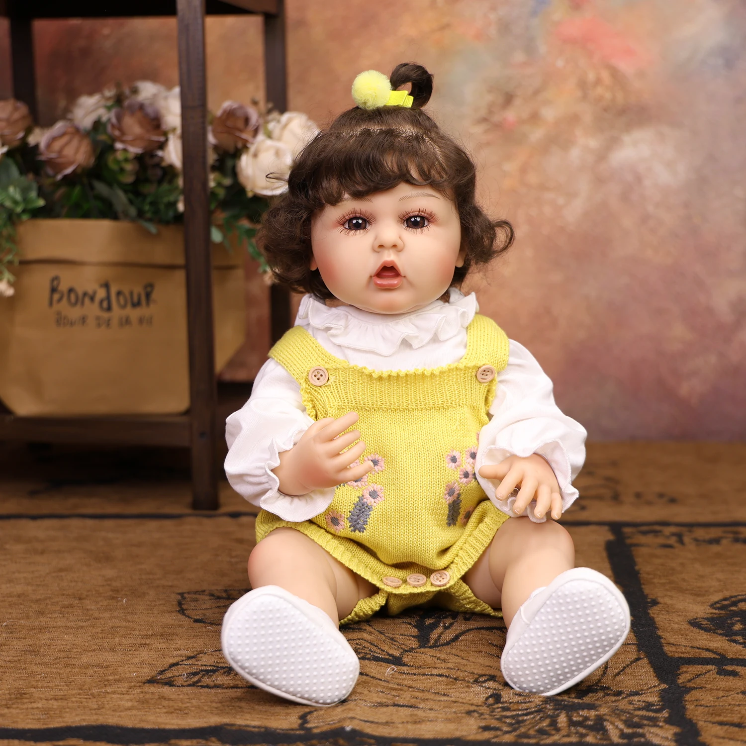 22-inch-reborn-girl-baby-doll-hand-painted-finish-soft-silicone-body-realistic-vinyl-pickle-doll-high-quality-collectible