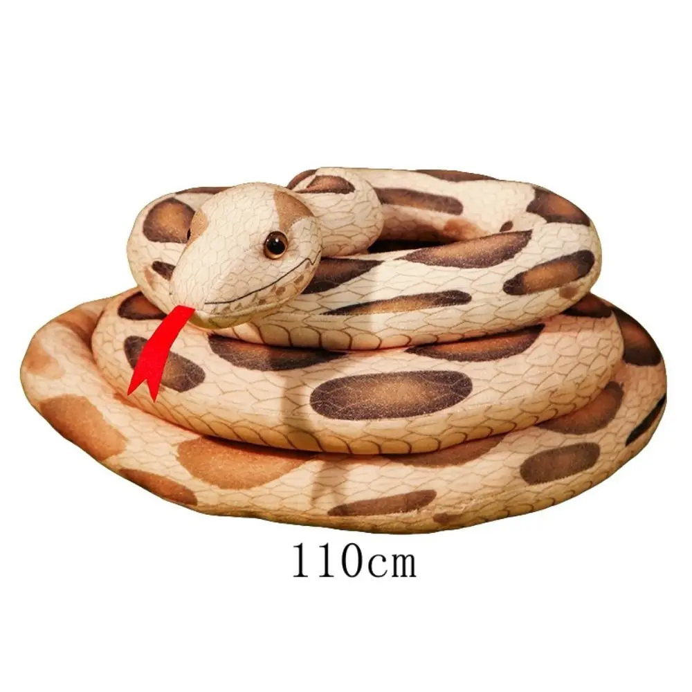 Plush Pillow Soft Simulation Snakes Plush Toy Green/Red Brown Snake Plushie Doll Long Scary Stuffed Wild Animal Children