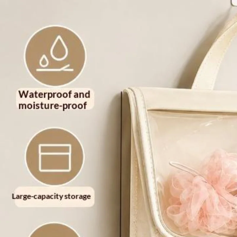 Large Capacity Waterproof Bathroom Shower Hanging Storage Bag Touch Screen Organizer for Cosmetics Toiletries