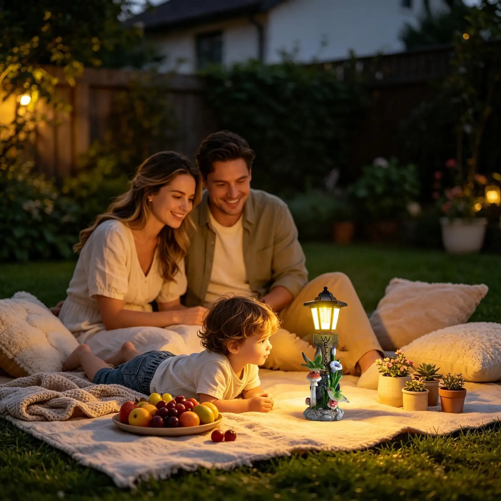 Solar Garden Lights Statue Auto On/off Resin Sculpture Lighting Lawn Decorations Figurines For Home Garden Yard Lawn Balcony - view 2