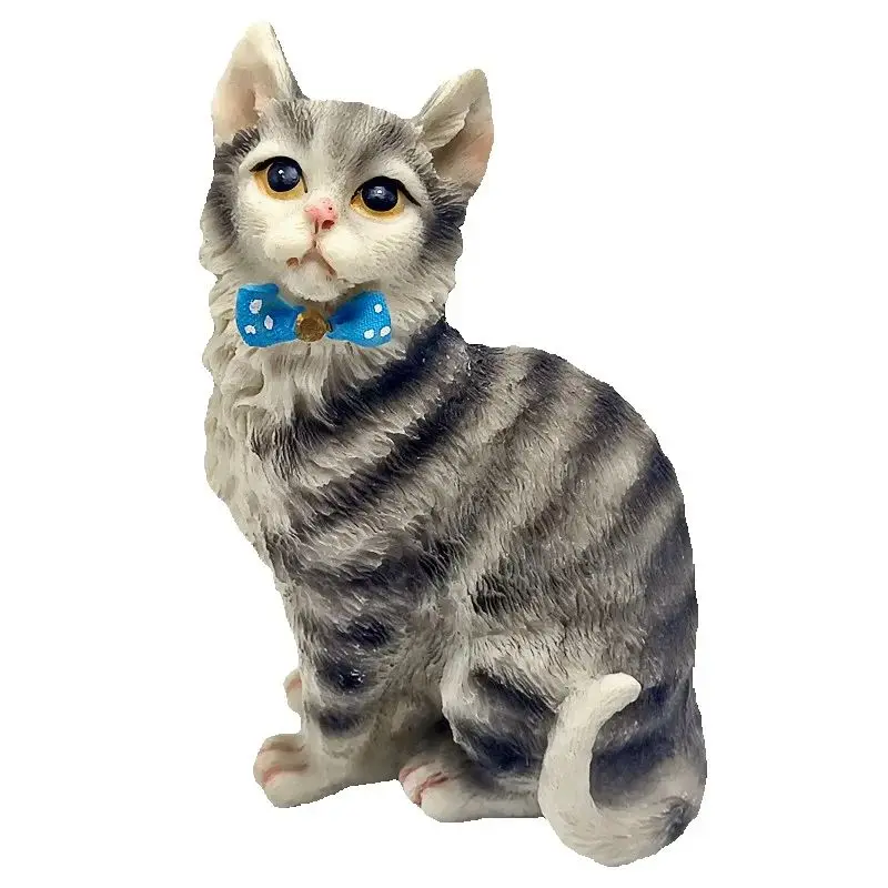 3d cute shorthair cat silicone mold diy making gypsum resin concrete replica product office desktop decoration