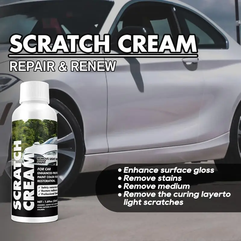 Scratch Repair Wax Car Scratch Eraser Car Remove Scratch Cream Car Scratch Eraser With Sponge 50ml Effective For Cars Trucks