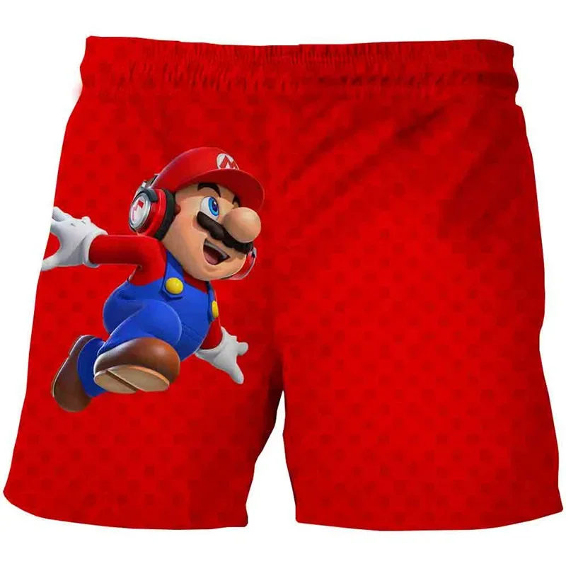 Super Mario Bros spodenki chłopięce niezbędne szorty na lato dziecięce sportowe krótkie spodnie Cartoon Sportswear Jogger oddychające spodnie plażowe