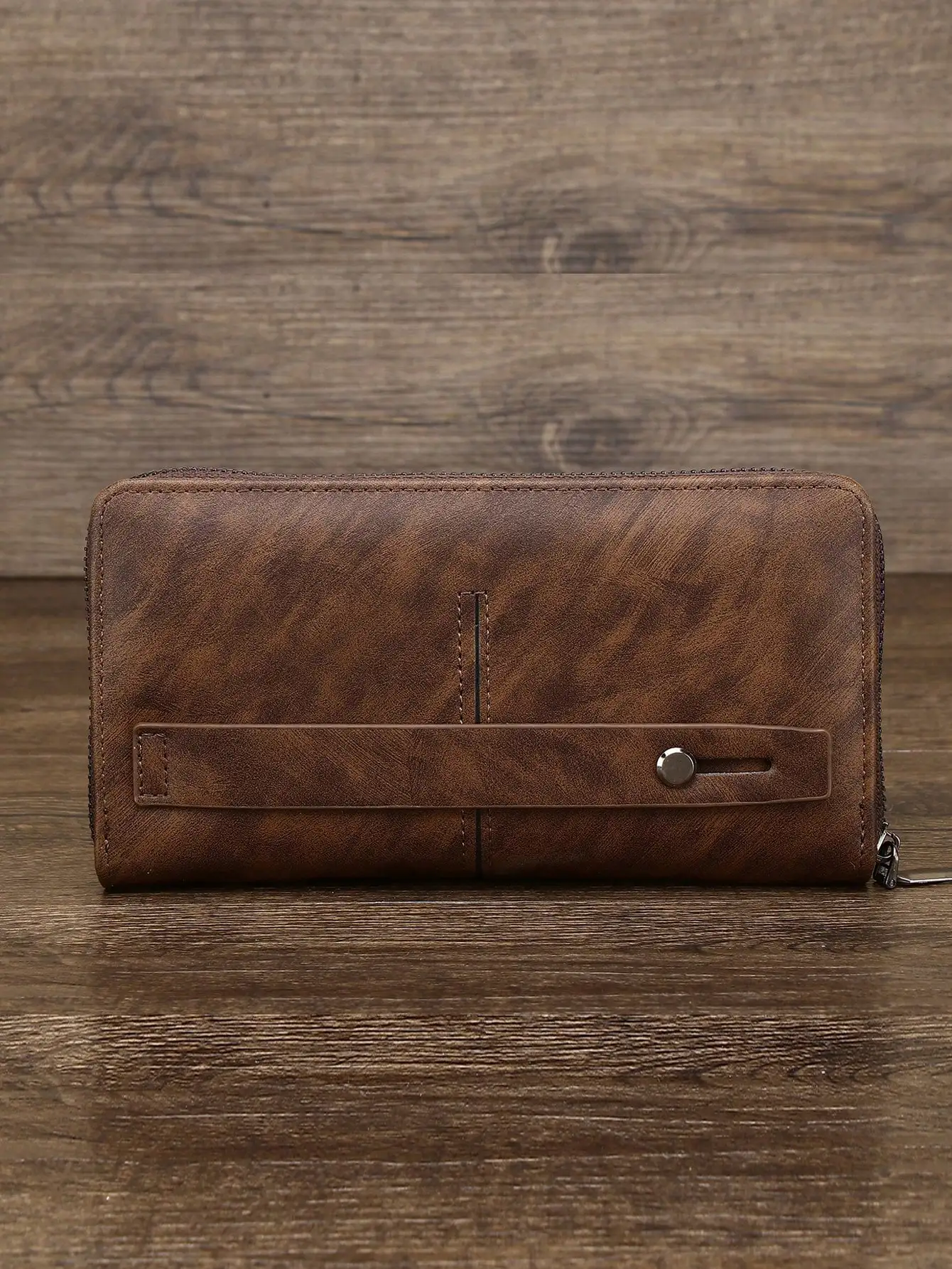 Fashion Retro Brown Long Wallet Multi Card Slots Large Capacity Wallet for Commuting Outdoor Use