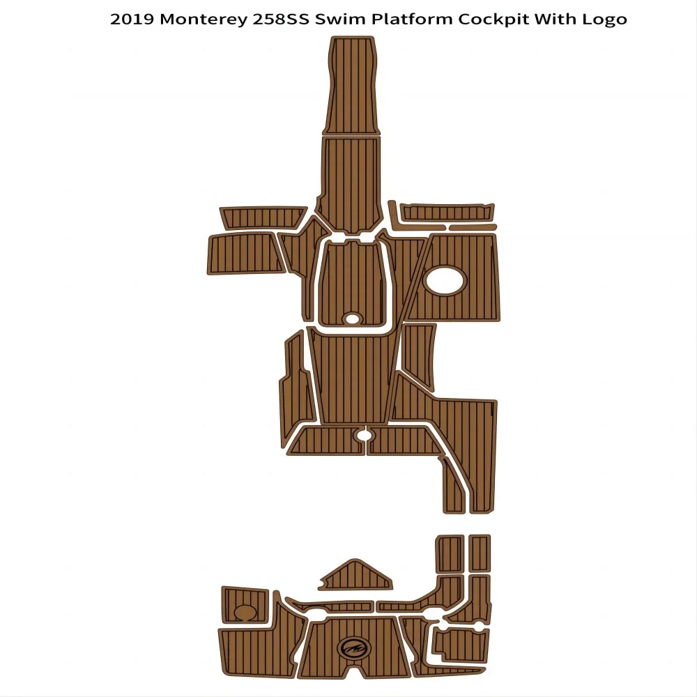 

2019 Monterey 258SS Swim Platform Cockpit Pad Boat EVA Foam Teak Floor Mat SeaDek Gatorstep Style Self Adhesive V366 B11v