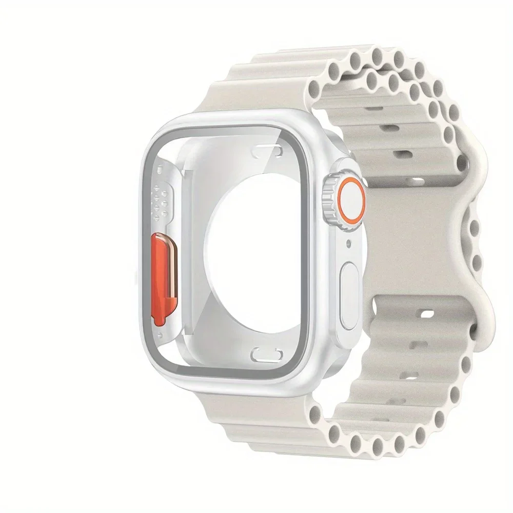 Glass Case+Strap for Apple Watch Band 40mm 41mm 44mm 45mm 42mm 46mm Screen Protectors case for Apple IWatch Series 10 9 8 7 6 54 image 6
