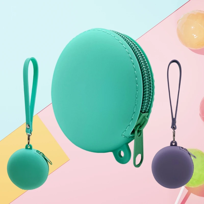 1pcs Small Purse Silica gel Handbags For Women Round Shape Mini Luxury Designer Female Messenger Coin Purse