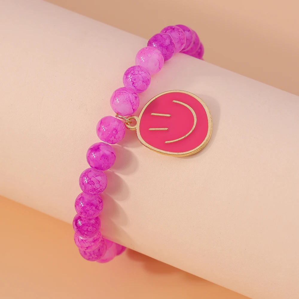 Aihua Böhmisches handgefertigtes buntes Perlenarmband für Frauen, süßes Lächeln-Gesicht, Charms-Armbänder, Mädchen, Party, Urlaub, Schmuck, Geschenke – Detail 7