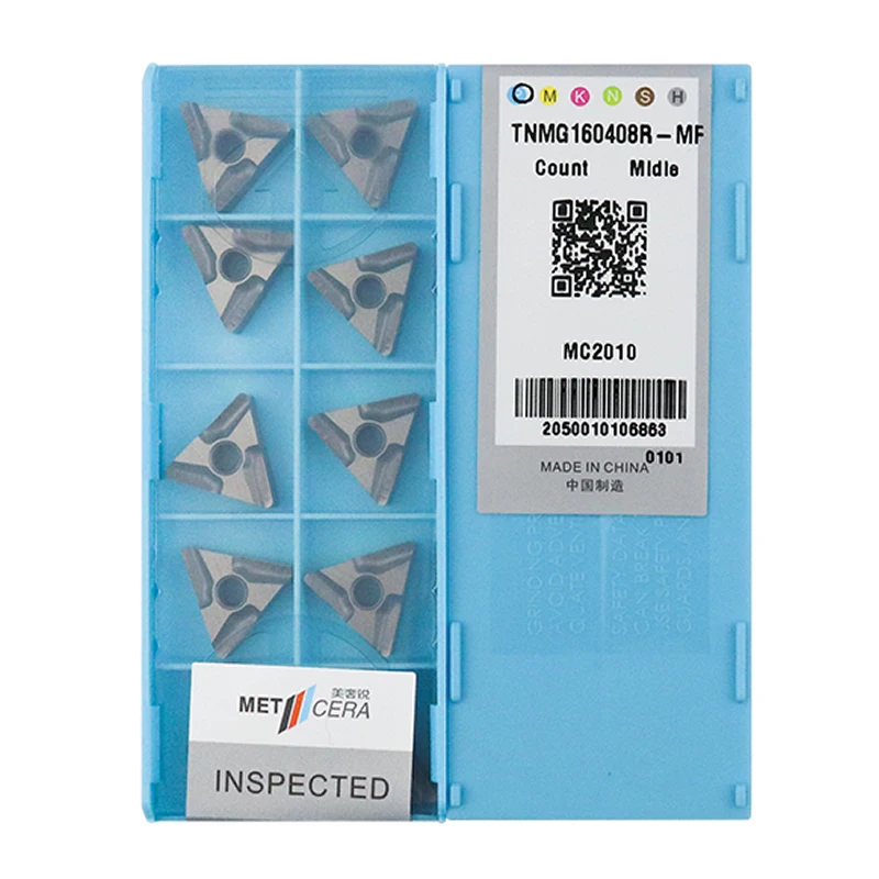 10pcs METCERA 100% Original TNMG TNMG160404 TNMG160408 R-MF L-MF MC2010 CNC Lathe Cutting Tools Cermet Roughing Turning Inserts