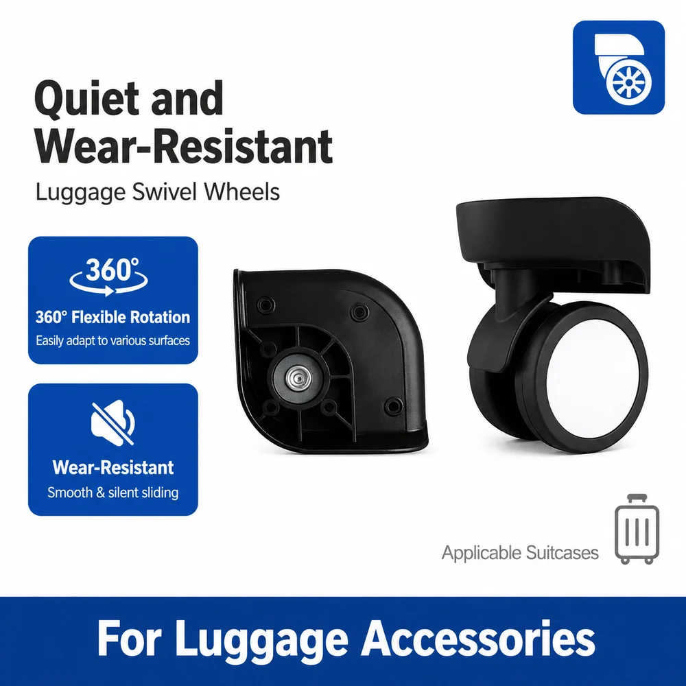 Universal Luggage Wheels For Hongling A-815 OSDY 360° Swivel Caster Wear-Resistant Smooth Rolling Replacement Suitcase Roller Pa