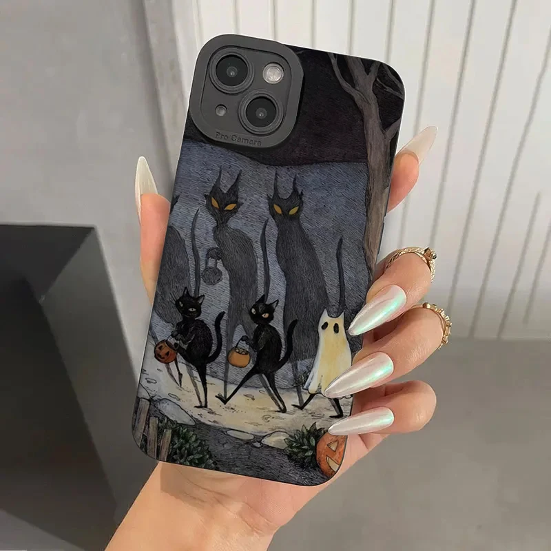 Cartoon Dark Funny Monster Cat Fox Creative Phone Case For iPhone 16 11 12 13 14 15 Pro Max 13 15 Pro XS XR XS 7 8 PLUS SE Cover