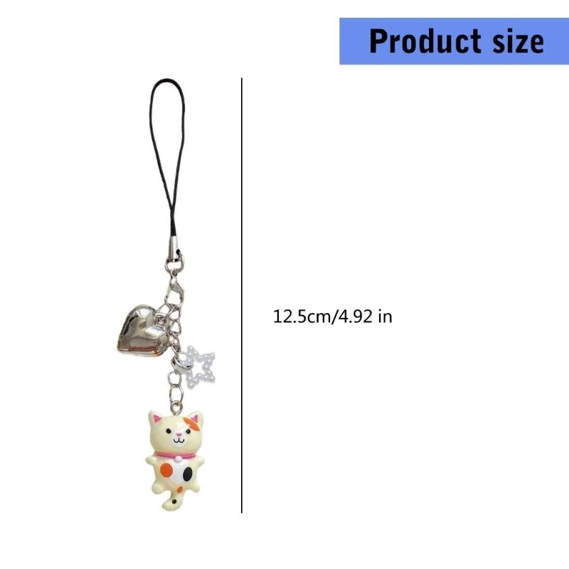 Sturdy Crafted Bead Phone Tassels Multipurpose Resin Cats Bag Decoration