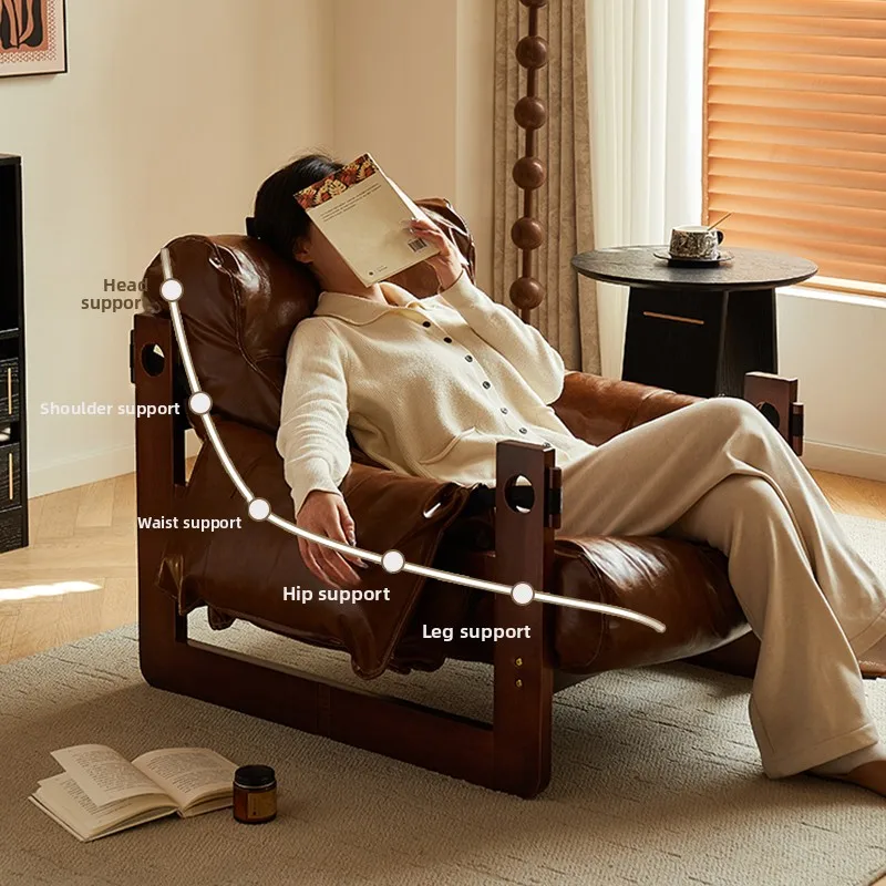 Chinese antique Single sofa chair retro Luxury casual balcony lazy sofa living room chair cadeiras salas de jantar recliner