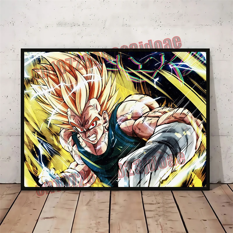 

Classic Anime Dragon Ball Goku Vegeta Super Saiyan Horizontal Picture Poster Bedroom Decoration Canvas Painting Children's Gift
