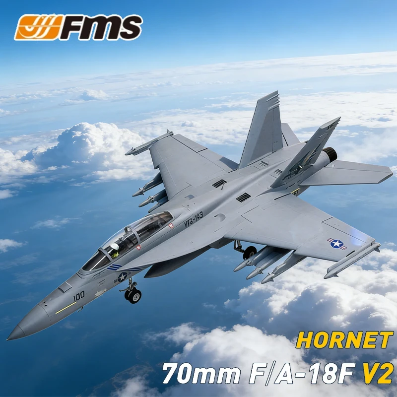 

Радиоуправляемый самолет FMSRC 70 мм F-18 F/A-18F Super Hornet V2 с импеллерным двигателем EDF, масштабная модель, PNP, 6S, 6CH, с выдвижными шасси и флаттерами