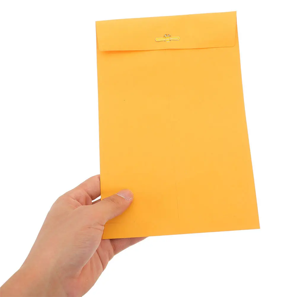 100Pcs Golden Yellow Clasp Envelopes Letter Size Kraft Document Envelope for Professional Mailing Contracts Files Jewelry