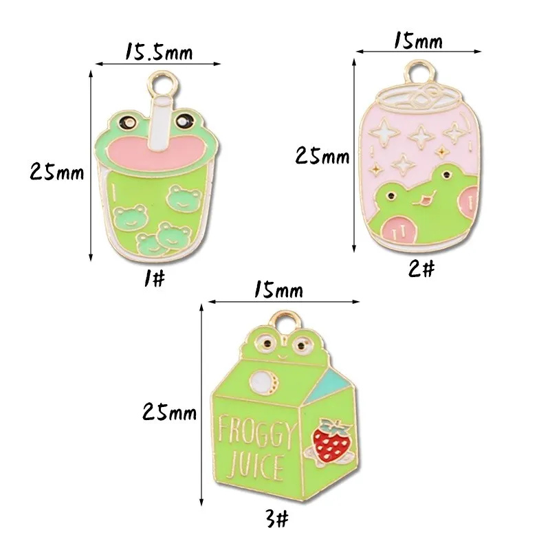 Cute Green Frog Bubble Tea Soda Can Dangle Earrings Unique Metal Cartoon Animal Handmade Earrings Boba Jewelry Gift for Girls