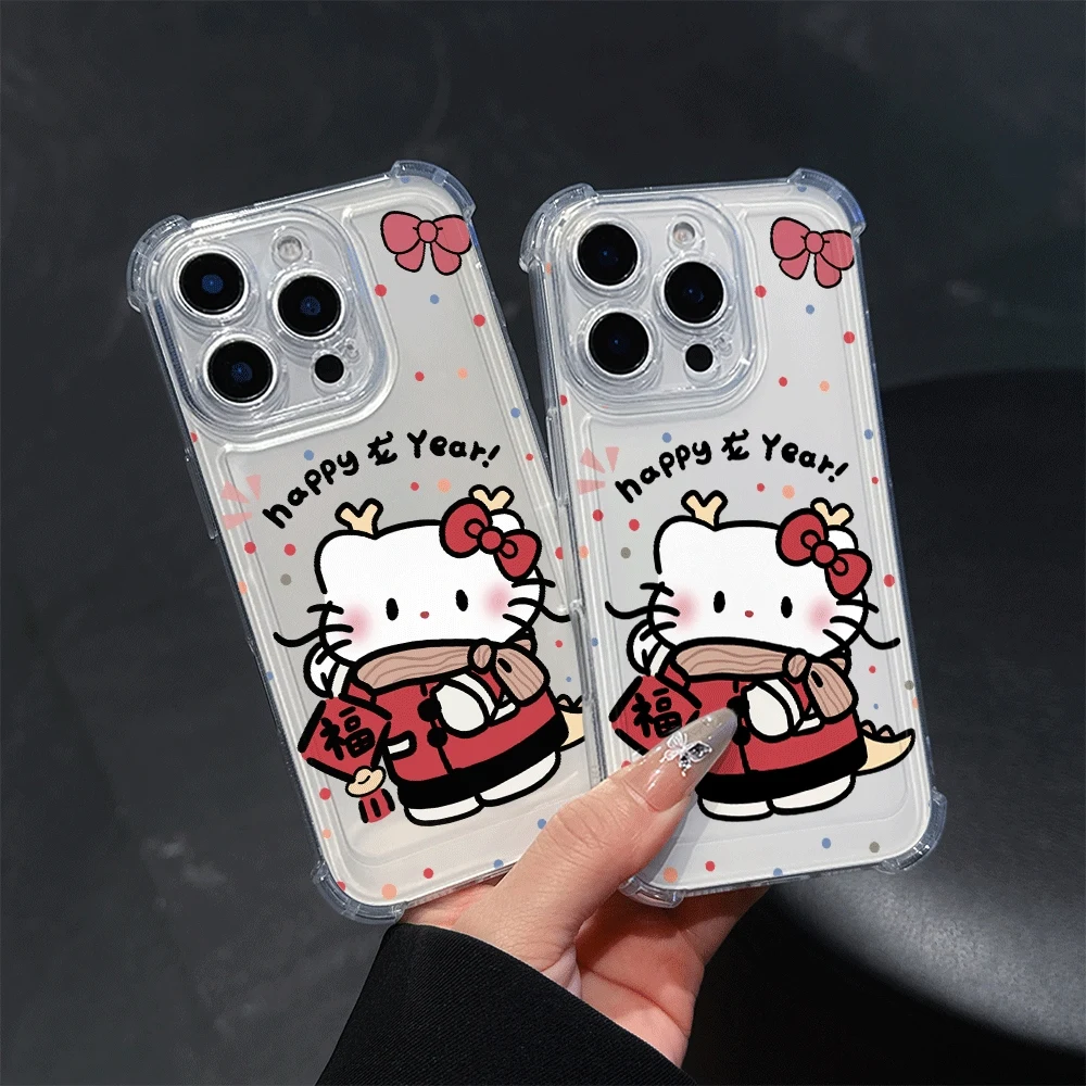 Custodie per cellulari Sanrio per IPhone 14 IPhone 16/15/14/13/12/11/x/xs/xs Max Custodia per telefono trasparente per ragazze Hello Kitty Cartoon Toys