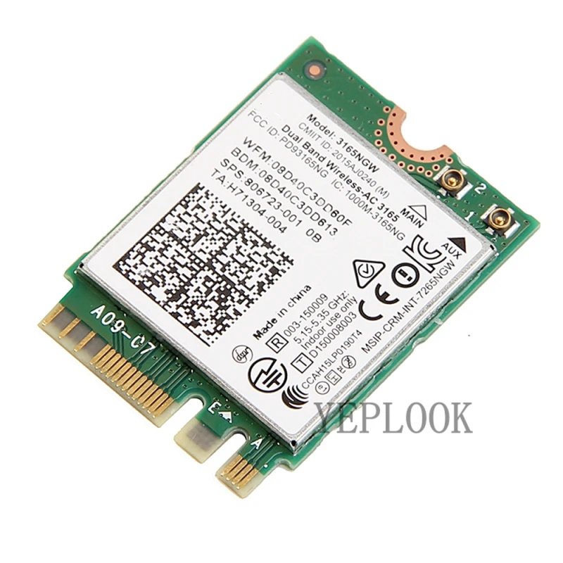 AC3165 3165NGW 433Mbps Dual Band 2.4Ghz e 5Ghz Bluetooth 4.0 802.11ac NGFF M.2 Cartão Wifi para HP ProBook 430 440 450 820 840 G3