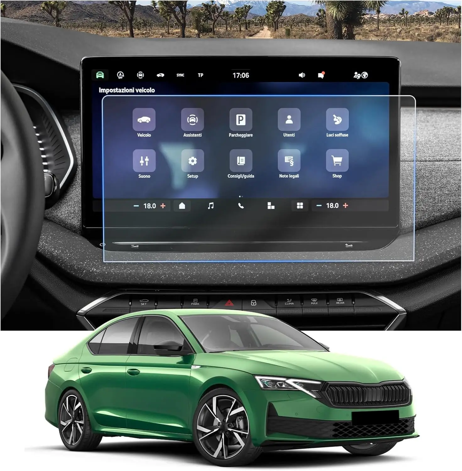 

2PCS PET Screen Protective Film for Skoda Octavia 4 RS Combi 2025 2026 Car GPS Navigation