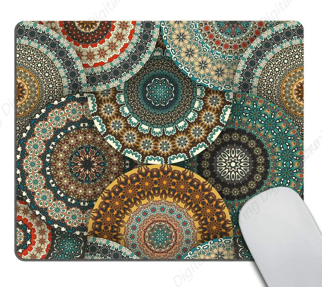 

Mandala Colored Retro Flower Mouse Pad Anti Slip Rubber Gaming Mouse Pad Durable For Computers And Laptops 25*30cm