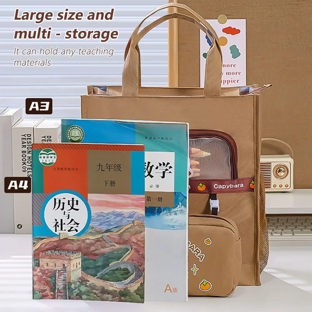 سعة كبيرة كابيبارا حقيبة التدريس متعددة الوظائف انفصال القلم حالة حمل حقيبة مدرسية لوازم التعلم الفن حقيبة التخزين #3