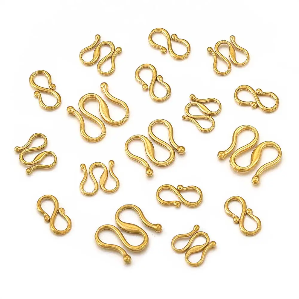 

10pcs Stainless Steel Gold Plated S Shape End Clasps Hooks Connector DIY Bracelet Necklace Jewelry Making Accessories Wholesale