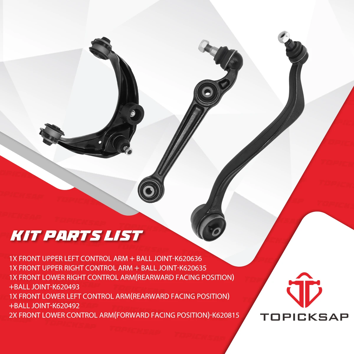 TOPICKSAP Front Suspension Kit Set of 6pcs for Mazda 6 Ford Fusion Lincoln Zephyr Mercury Milan 2003 2004 2005 2006 2007 2008