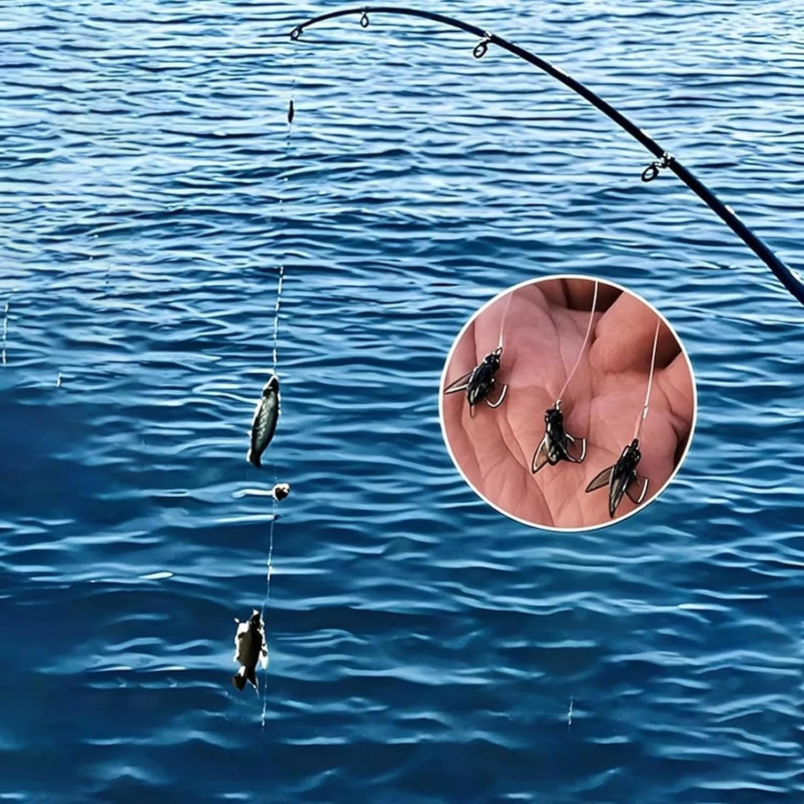 

3 Hook Lure Fishing Rig Fly Stream Trout Setup For Small Fish Creek River Angling Portable Outdoor Fishing Accessories