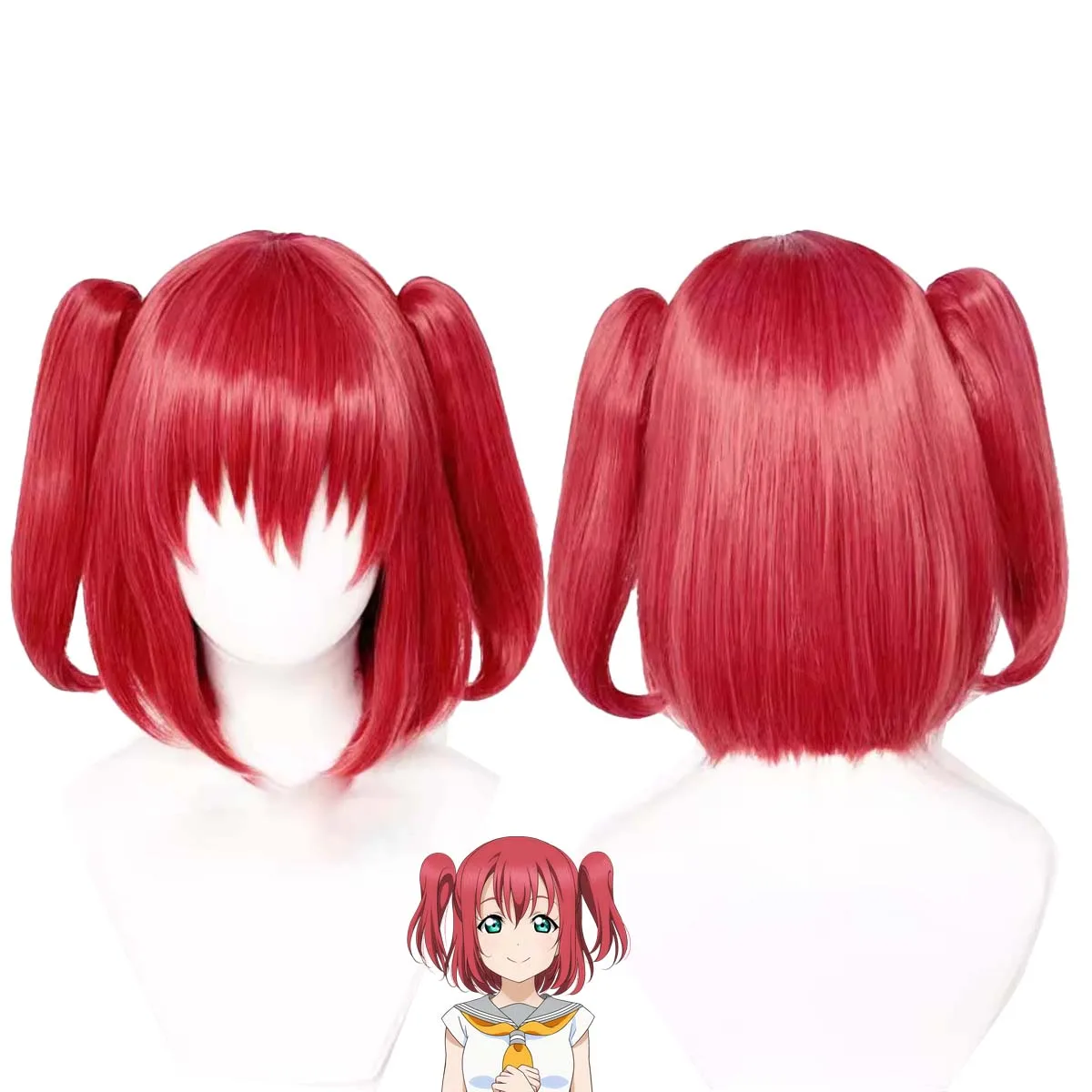 

Аниме LoveLive! Sunshine!! Красный парик с двойными хвостиками Ruby Kurosawa Red Double Tail Tiger Clip