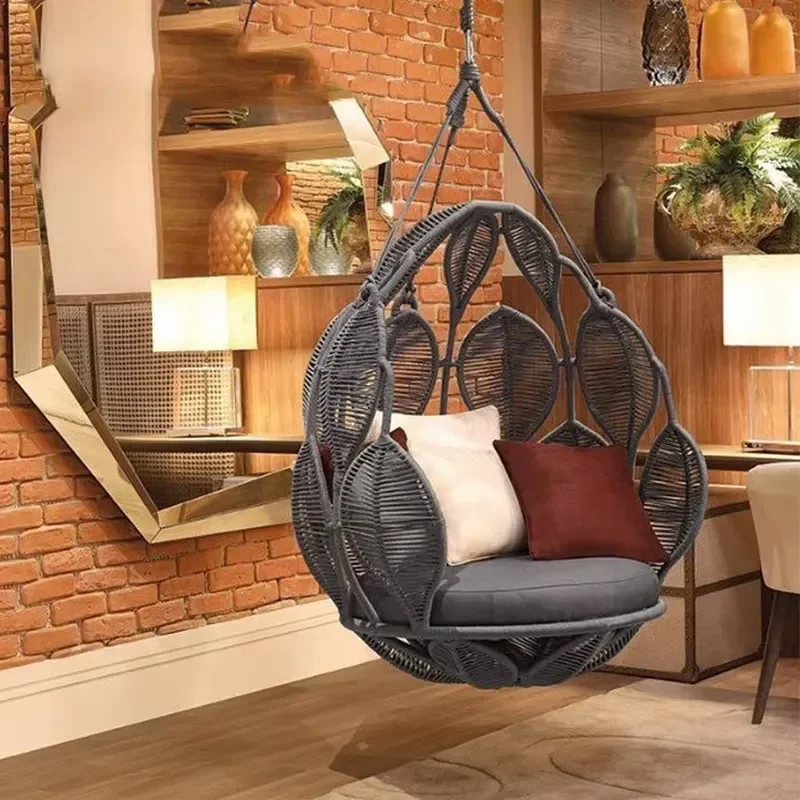 

High Quality Modern Home Outdoor Braided Rope Hanging Basket Shaker Chair for Patio