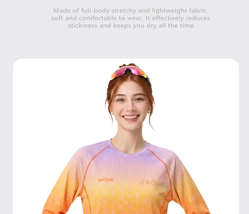 MKEW Damen-Langarm-Mountainbike-Sweatshirt, Sommer-Schnelltrocknendes Downhill-Radtrikot/Laufshirt, T-Shirt für den täglichen Arbeitsweg – Detail 13