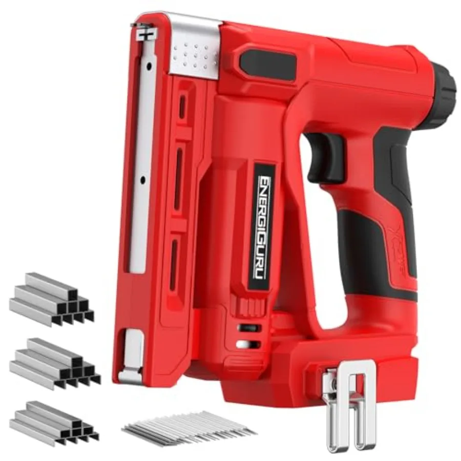 

18V Cordless 2-in-1 Brad Nailer and T50 Stapler Gun Tool Only Battery Not Included Lightweight Design Includes 800 Nails/Staple